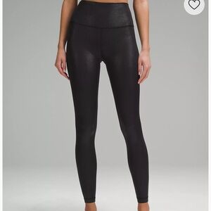 Lululemon high rise shine leggings , size 6 25”